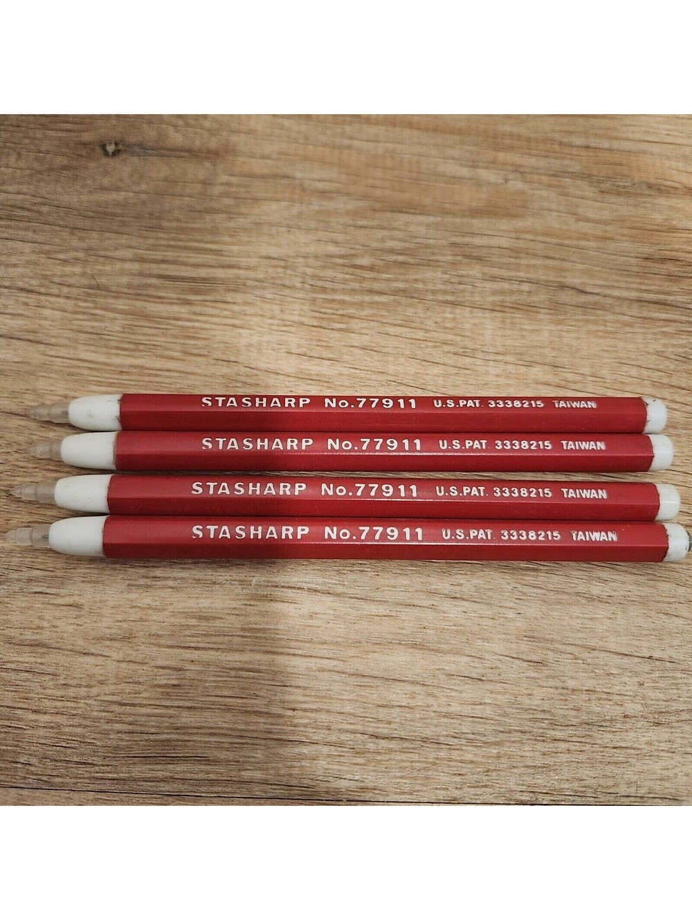 Vintage Lot Of 4 Red Stasharp 77911 Replaceable Lead Pencil Taiwan New NOS